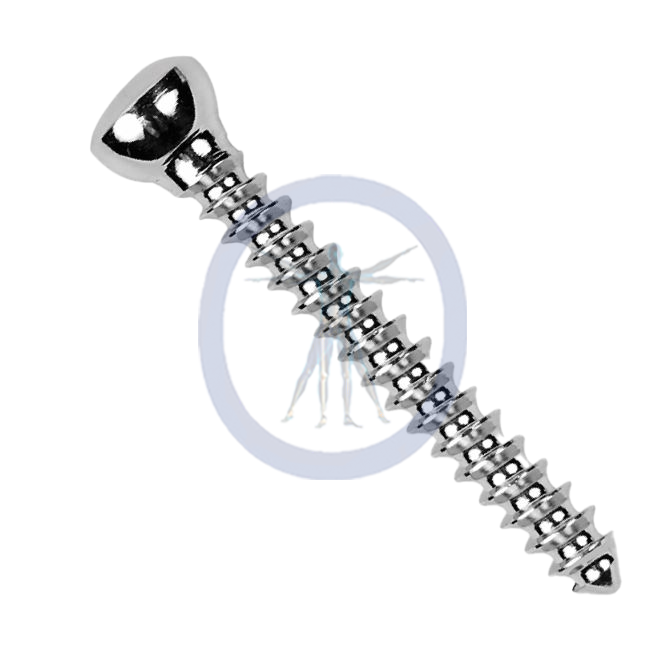 A metal screw with many teeth on it.