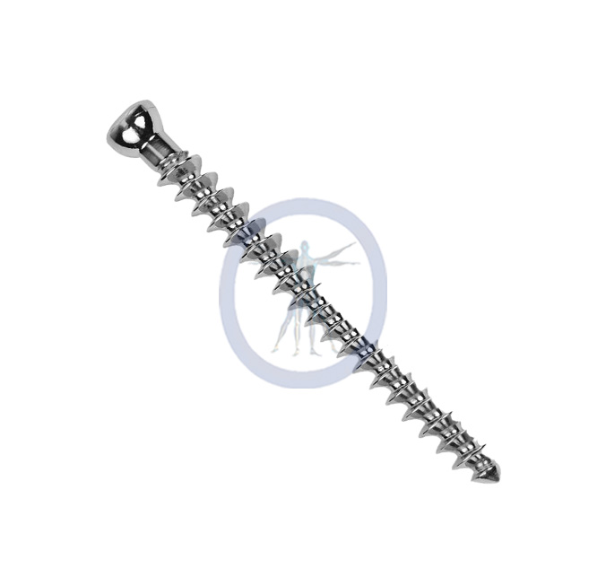 A picture of the side view of a screw.