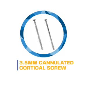 Here's an alt tag for the image: 3.5mm cannulated cortical screws.