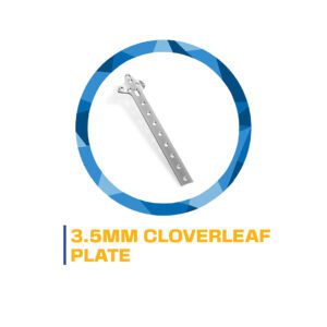 3.5mm cloverleaf surgical plate.