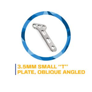 3.5mm small "T" plate, oblique angled.