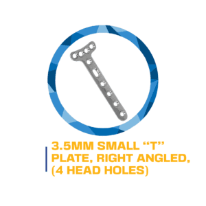 3.5mm small T-plate, right-angled, 4 holes.
