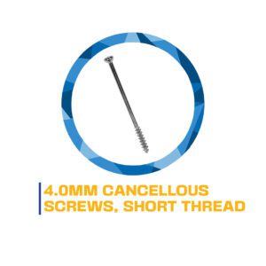 4.0mm cancellous screw, short thread.
