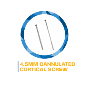 4.5mm cannulated cortical screws.