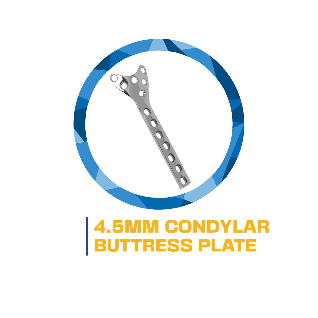 4.5mm Condylar Buttress Plate implant.