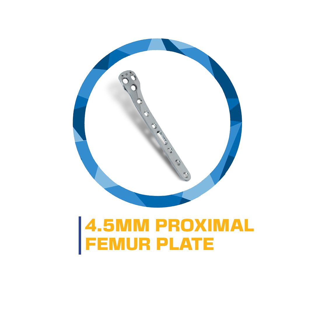 4.5mm proximal femur plate implant.