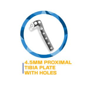 4.5mm proximal tibia plate with holes.