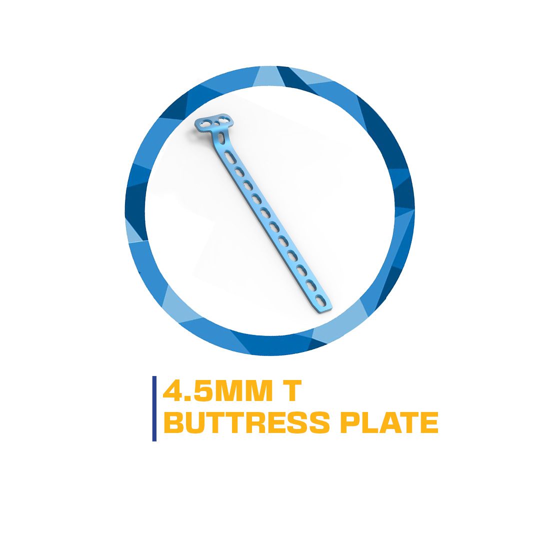 4.5mm T buttress plate implant.