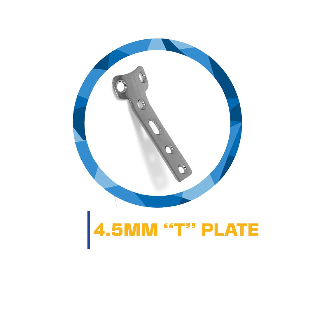 4.5mm "T" plate surgical implant.