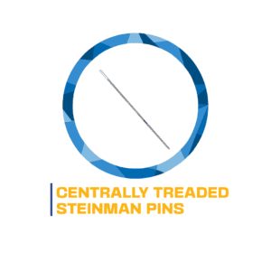 Centrally threaded Steinmann pin.