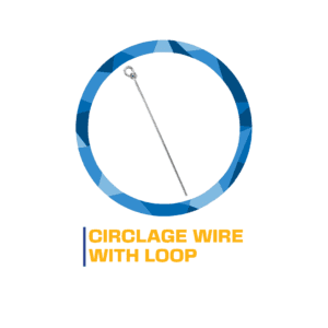 Here's an alt tag for the image: Circlage wire with loop.