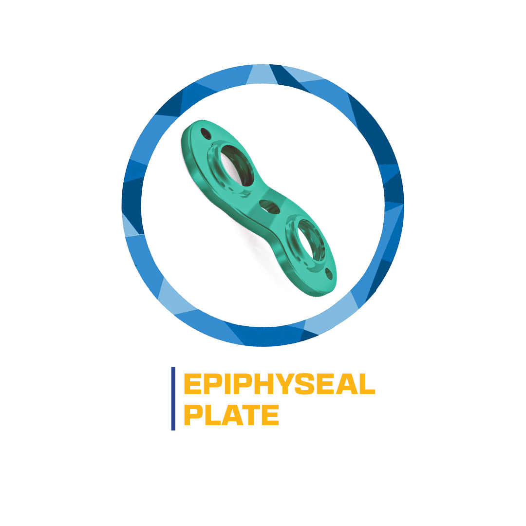 Epiphyseal plate medical device illustration.