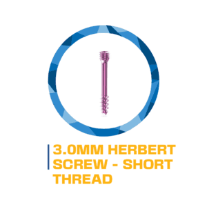 3.0mm Herbert screw, short thread.