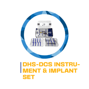 Here's an alt tag for the image: DHS-DCS instrument & implant set.