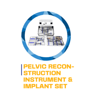 Pelvic reconstruction instrument and implant set.