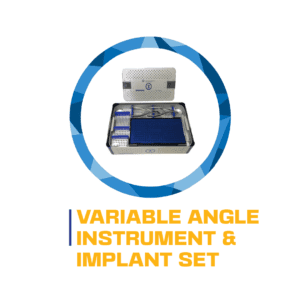 Variable angle instrument and implant set.