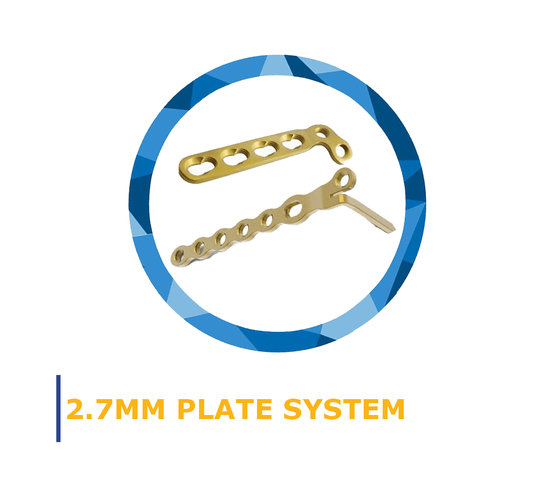 2.7mm orthopedic plate system illustration.